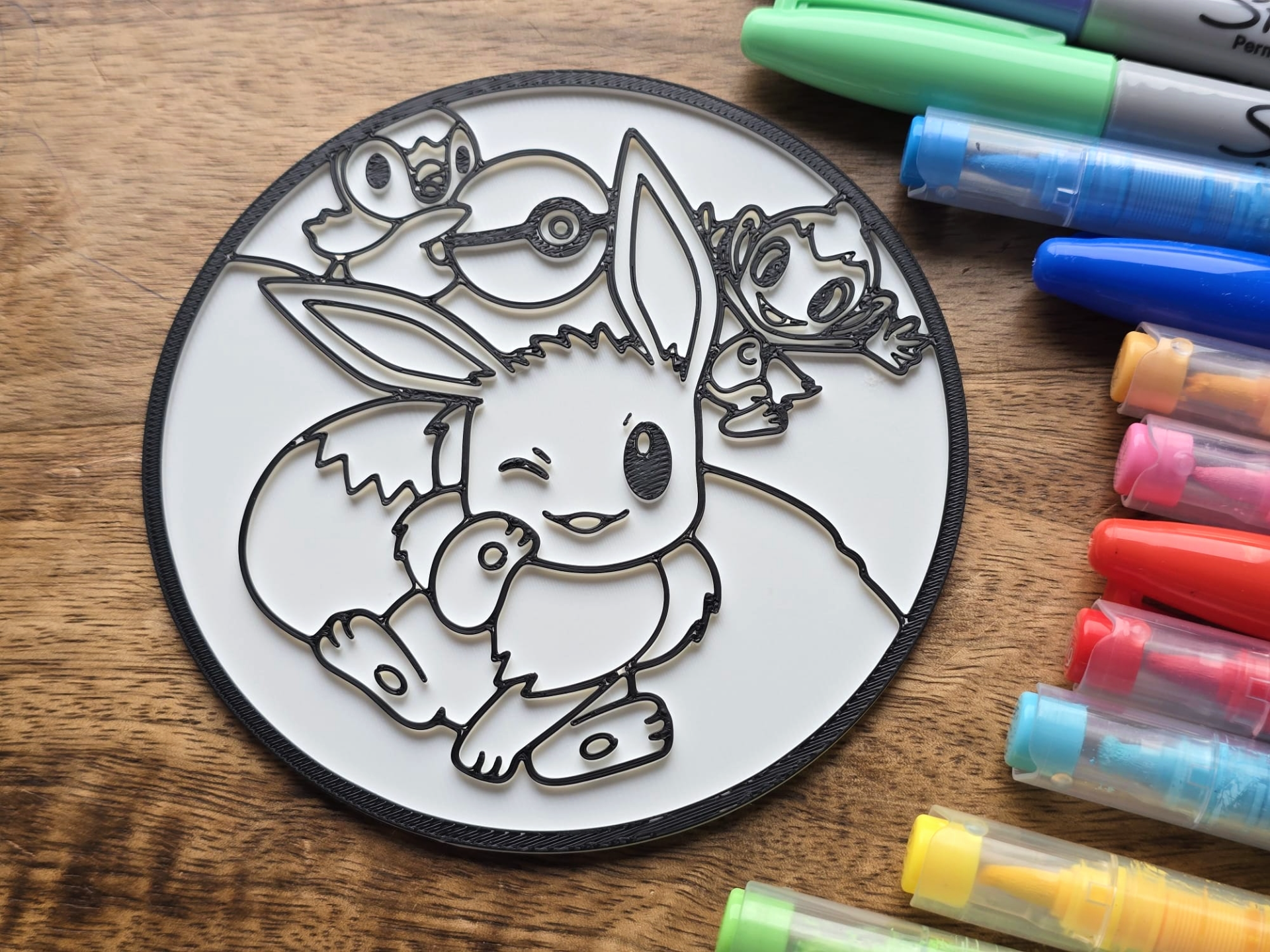 Eevee Coloring Coaster Craft DIY Fun