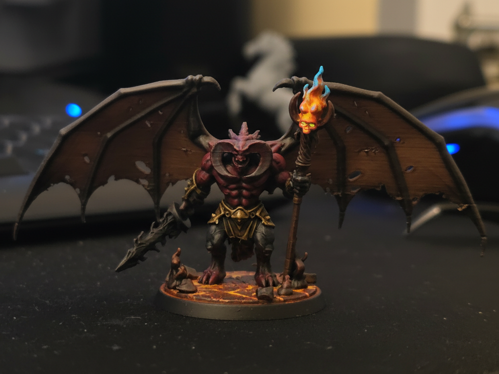 Flame Demon Balrog Sorcerer - Tabletop Miniature