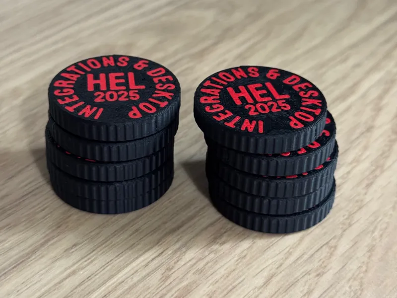 Customizable parametric coin with real coin core