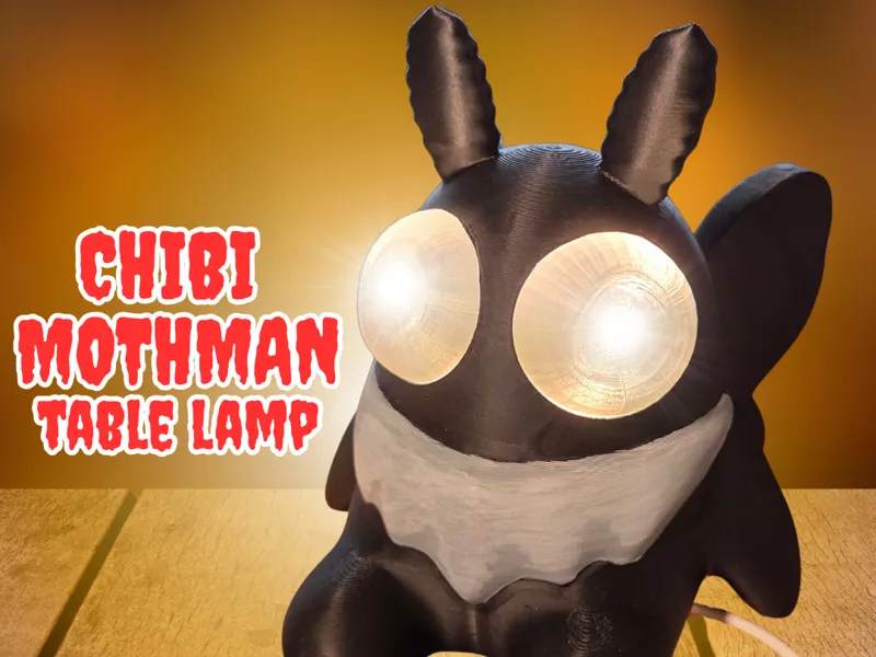 Chibi Mothman Lamp - Glowing Eyes