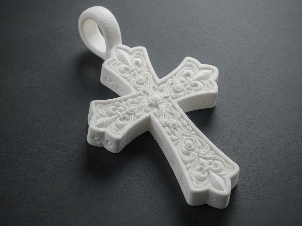 Victorian Baroque Style Cross Bag Charm