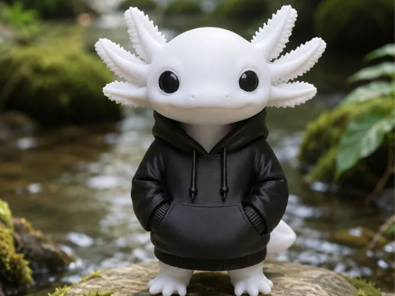 Axolote im Hoodie