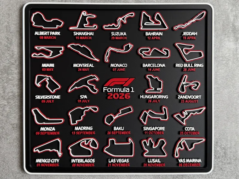 F1 2026 Track Calendar – Sectors - Race Date