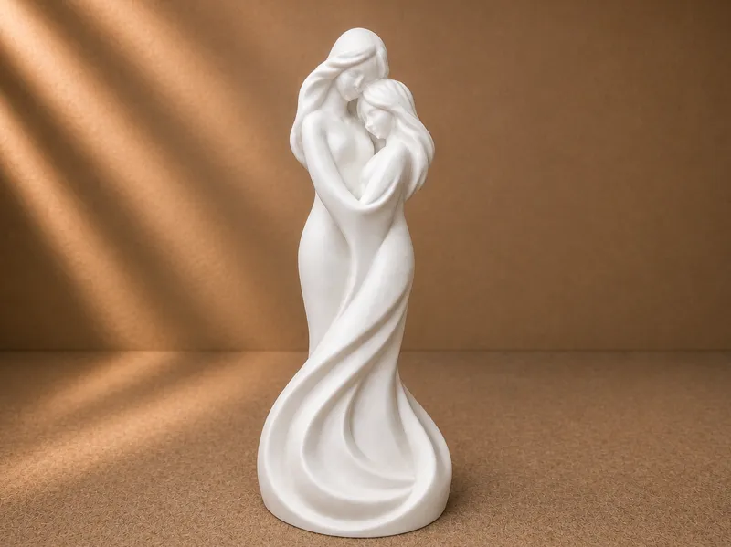 Mother & Daughter Sculpture – Elegant Decor