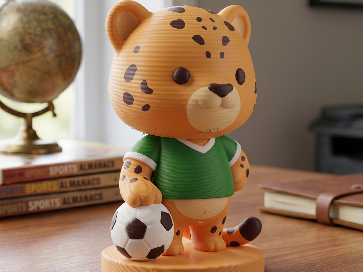 Soccer Jaguar Fan Buddy – Cute Chibi Mascot Figure