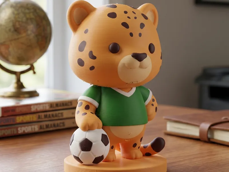 Soccer Jaguar Fan Buddy – Cute Chibi Mascot Figure