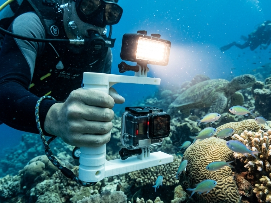 Underwater camera floating mount rig