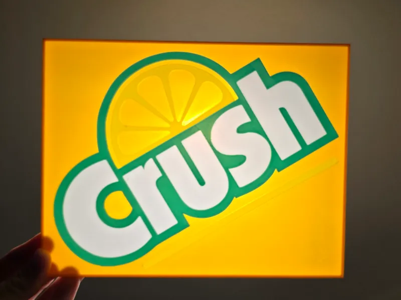 Retro Orange Crush Lightbox Sign