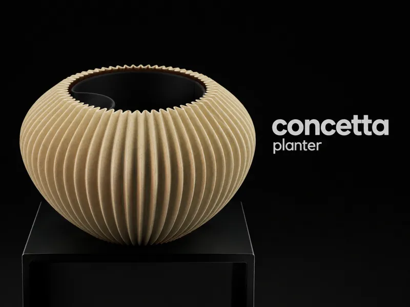Concetta Planter – Ribbed Globe Vase