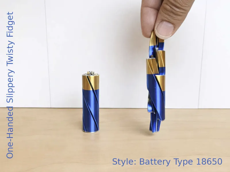 One-Handed Slippery Twisty Fidget, Battery 18650