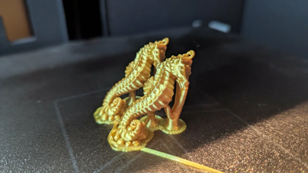 Golden Seahorse Earrings view 4