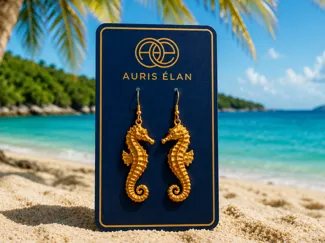 Golden Seahorse Earrings