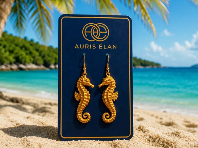 Golden Seahorse Earrings