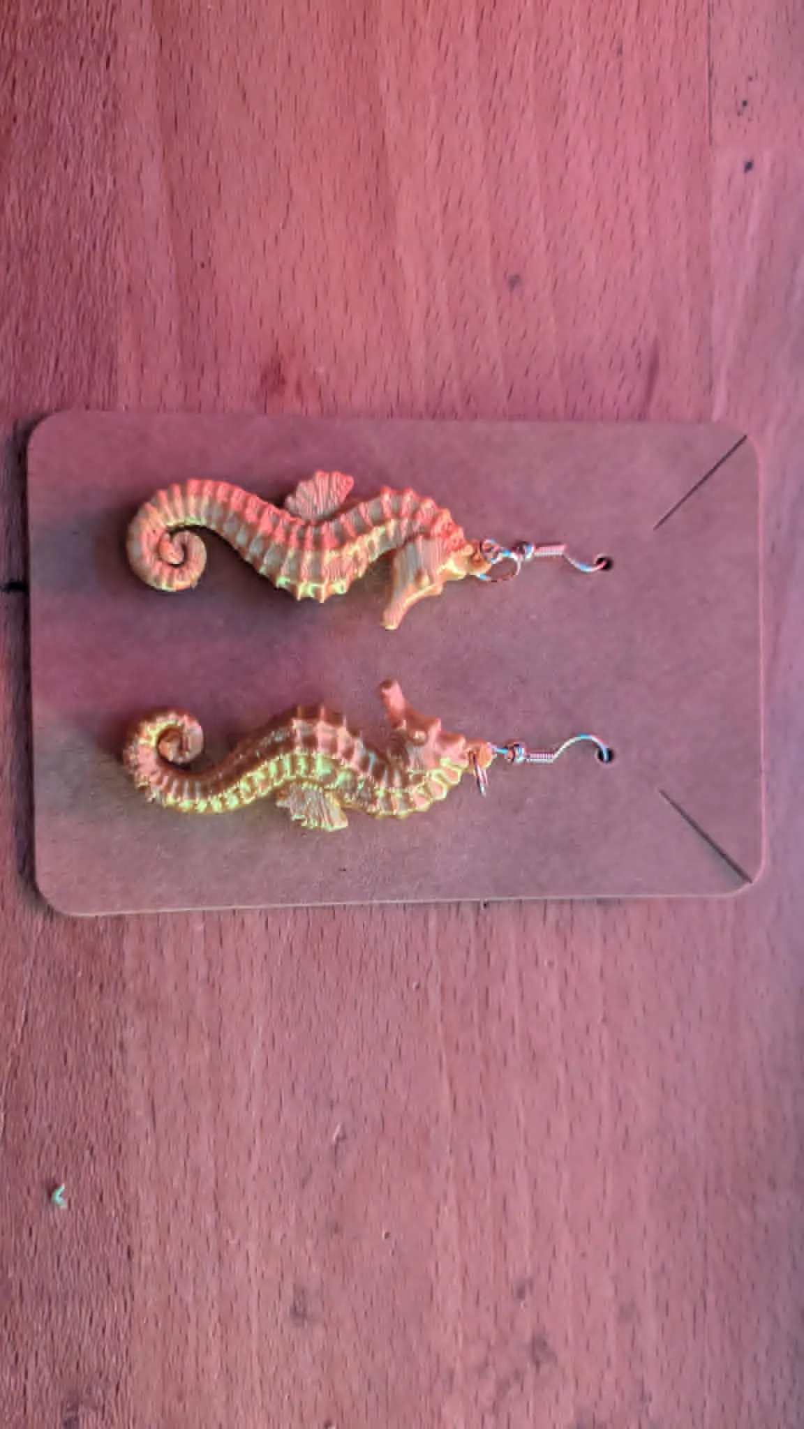 Golden Seahorse Earrings view 2