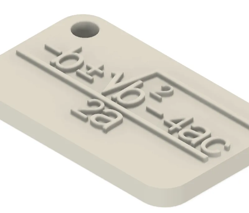 Quadratic equations keychain