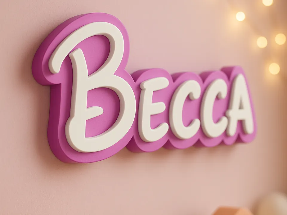 Nameplate Becca – decorative 3D lettering - Free 3D Print Model ...
