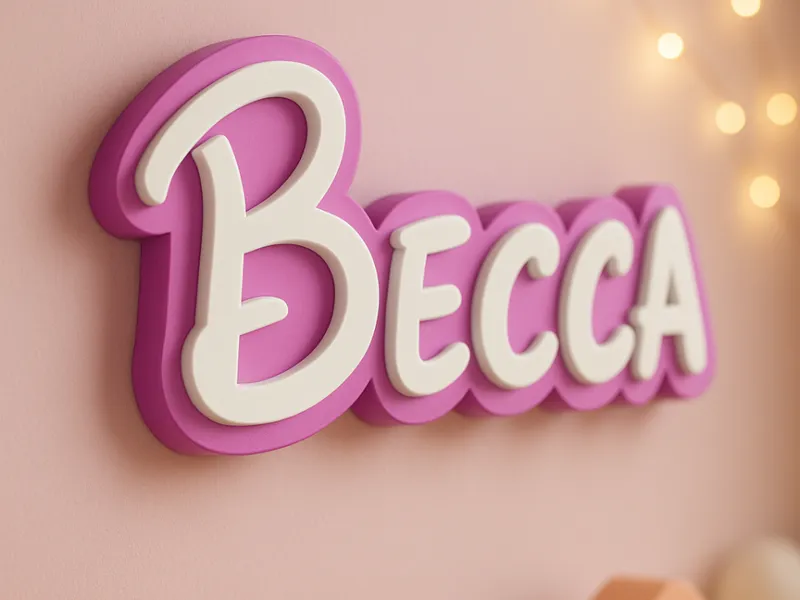 Namensschild Becca – dekorativer 3D-Schriftzug