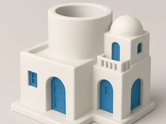 Greek "Santorini" House Plant Pot Decor