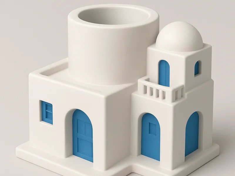 Greek "Santorini" House Plant Pot Decor