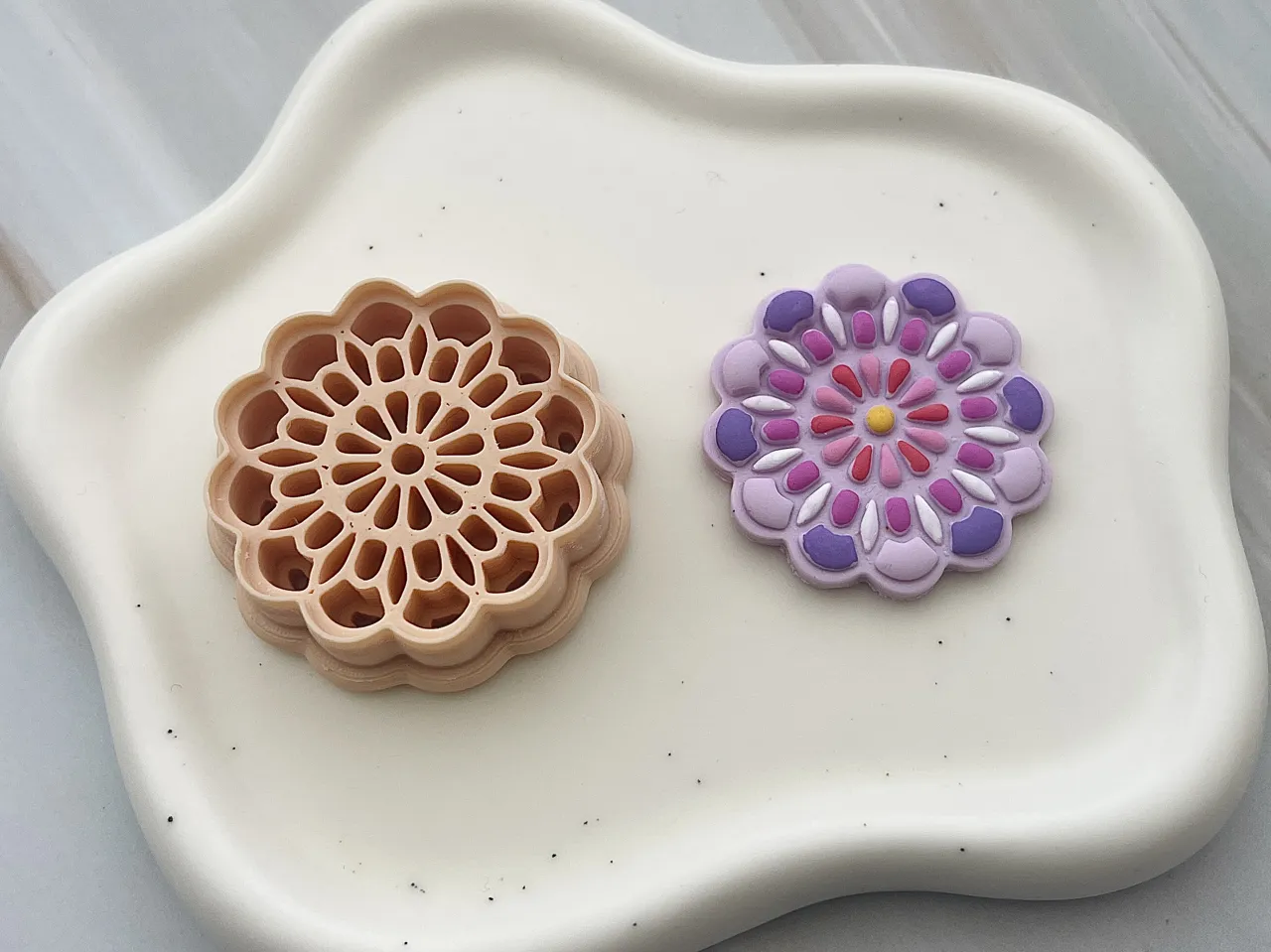 Mandala Polymer Clay Earrings Cutter view 2