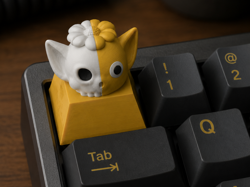 黃皮骨鍵帽/ keycap yellow skull pikmin / 骷髏皮