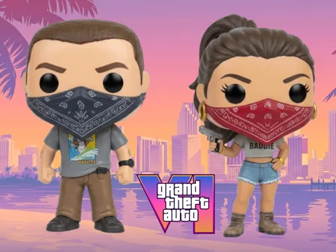 Letrero o emblema decorativo: GTA 6 Funko Pop Jason & Lucia — referencia de MakerWorld