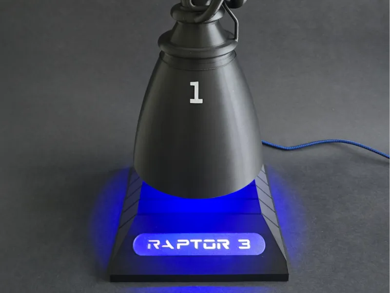 SpaceX Raptor 3 Stand with Optional LEDs