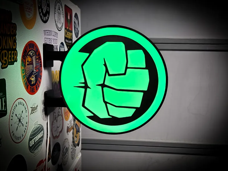 THE INCREDIBLE HULK ~ 2-Sided Round Lightbox