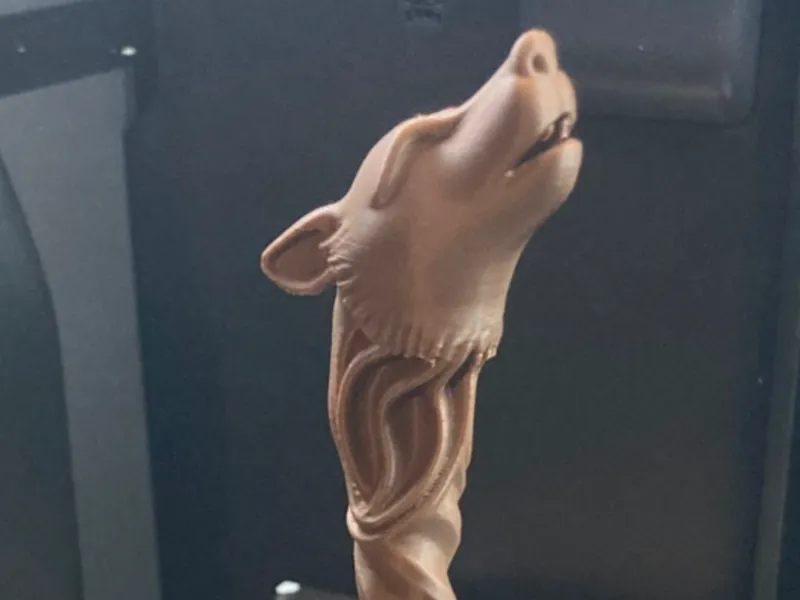 Wolf Zepter aus Holz