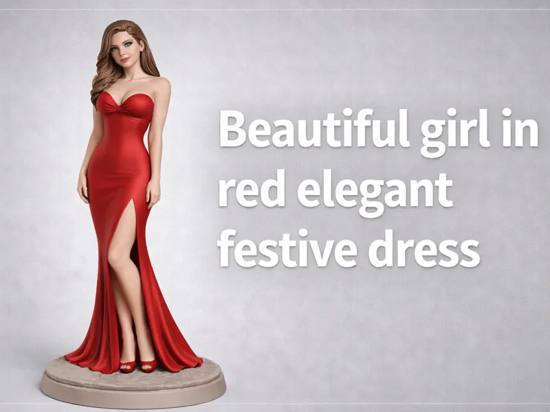 Lady in Red Easy Print