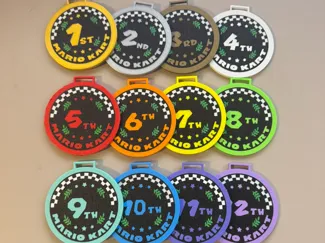 Mario Kart Medals - 1st, 2nd, 3rd, 4th Place