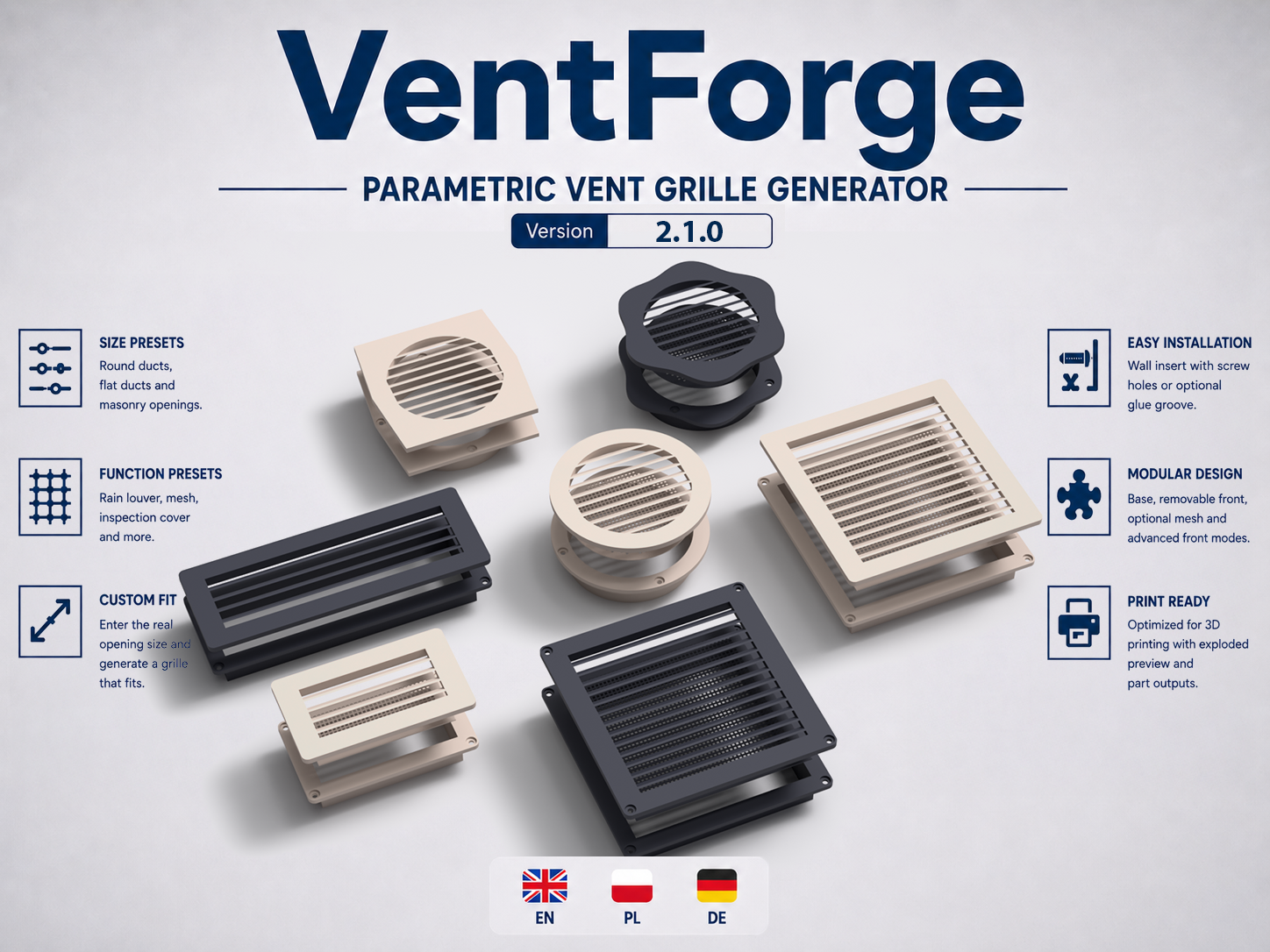 VentForge - Parametric Vents & Covers