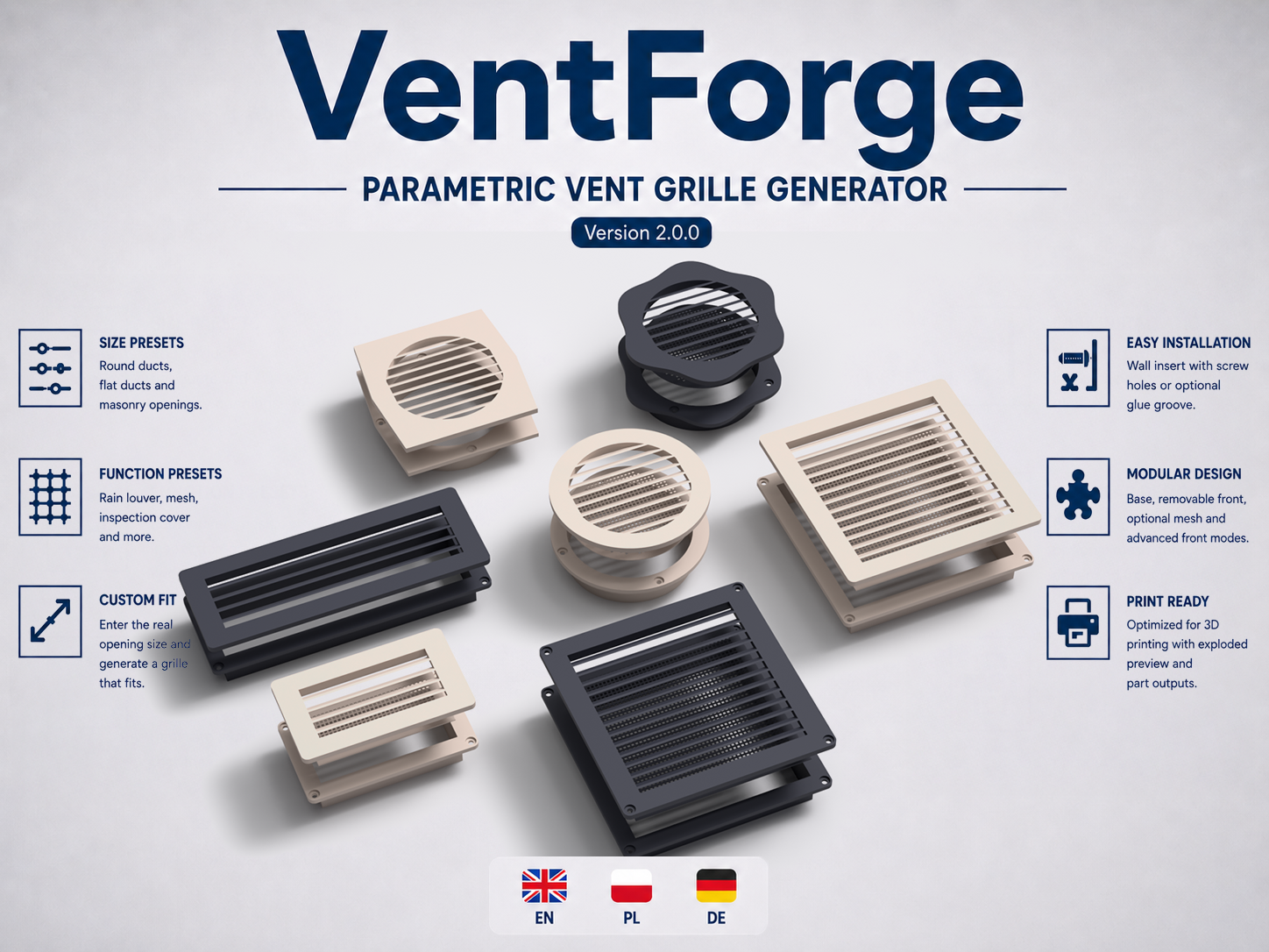 VentForge - Parametric Vent Grille Generator