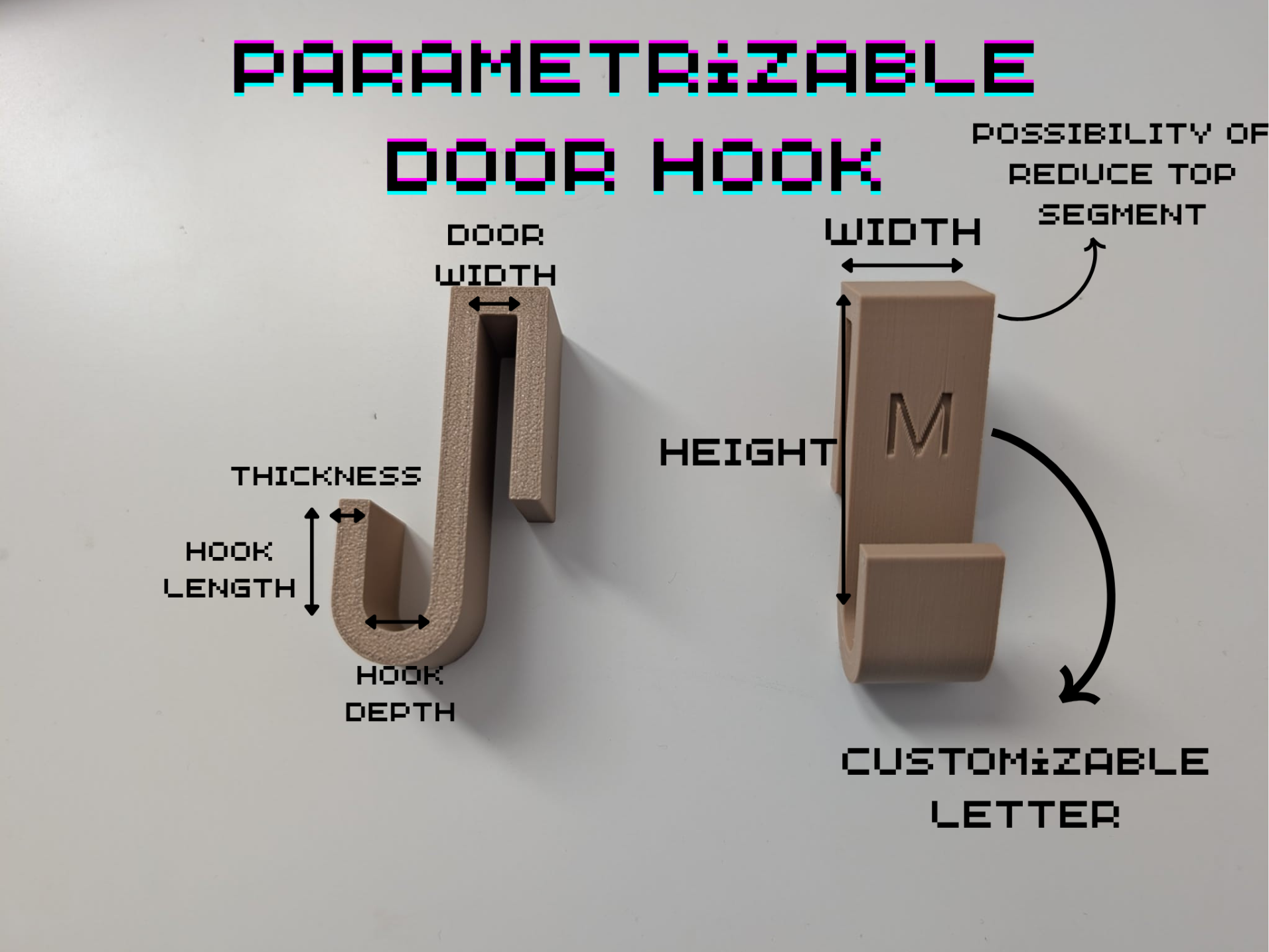 Customizable door hook 