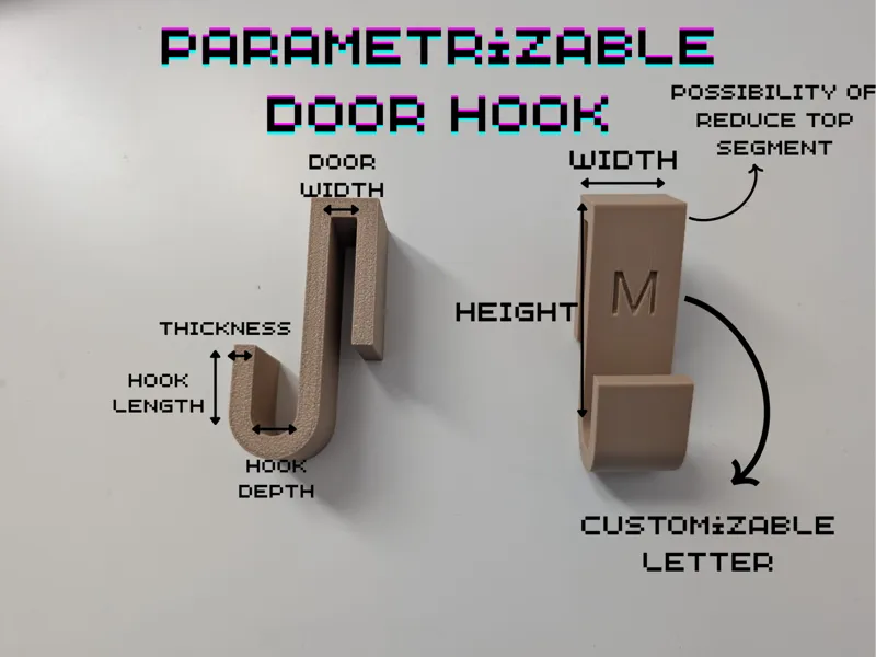 Customizable door hook 
