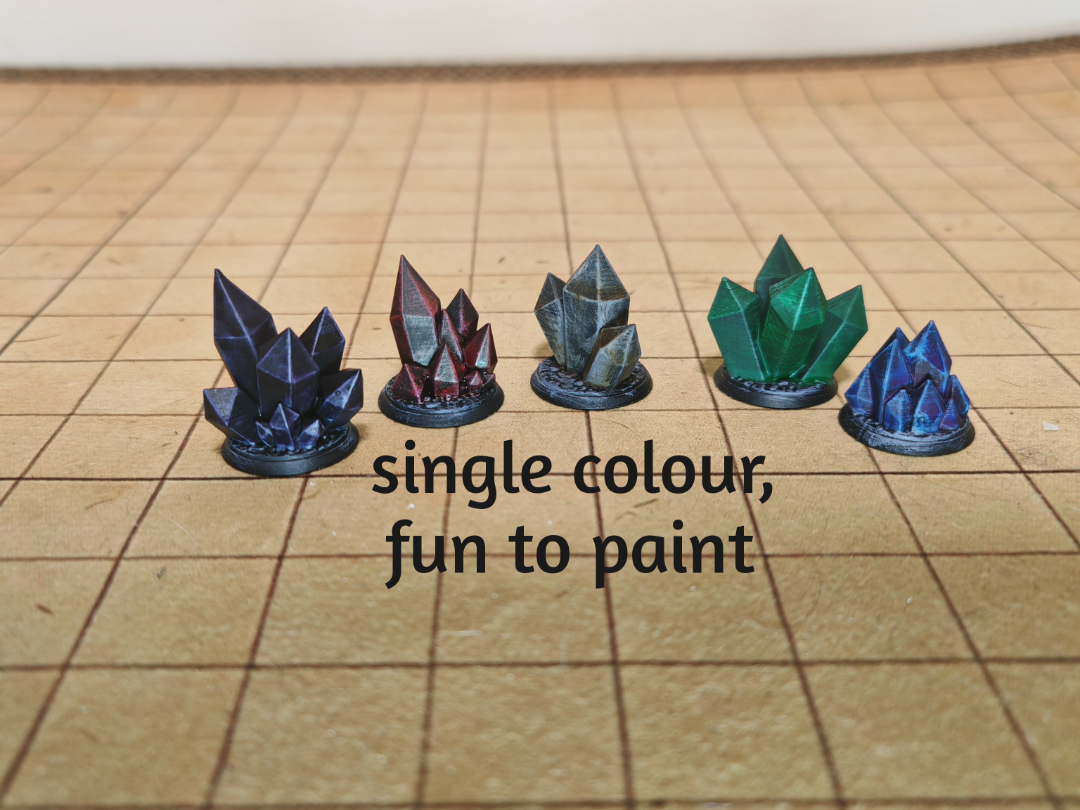 Crystals on bases for DnD , Board Game, Diorama