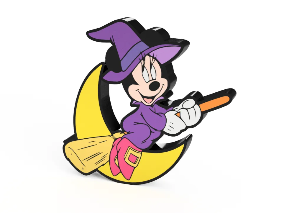 Minnie Mouse Witch Halloween Lightbox by Sitsero MakerWorld