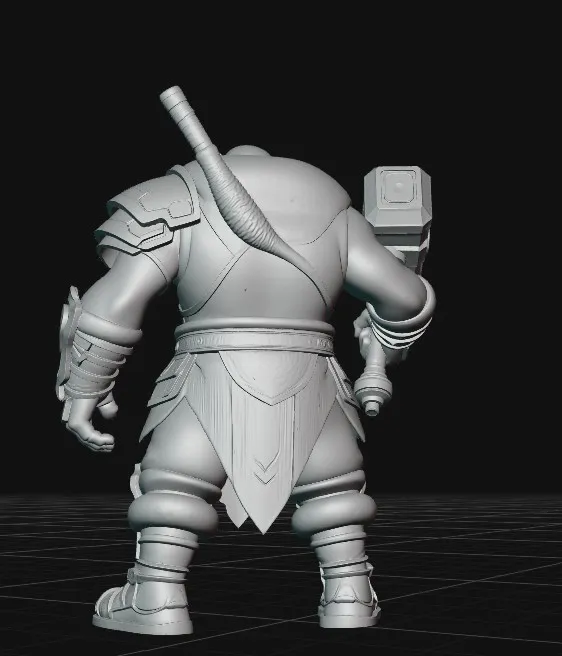 dwarf warrior from the future with a hammer - Free 3D Print Model ...