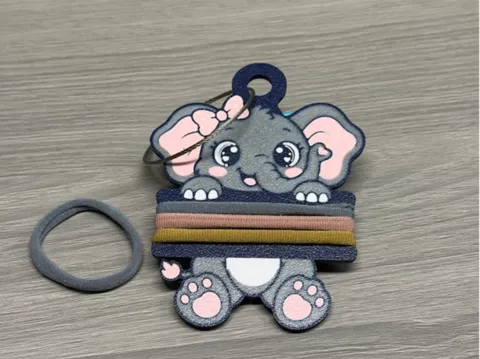 Accesorio para sujetar ligas de cabello: Elephant Hair Tie Holder Keychain — referencia de MakerWorld