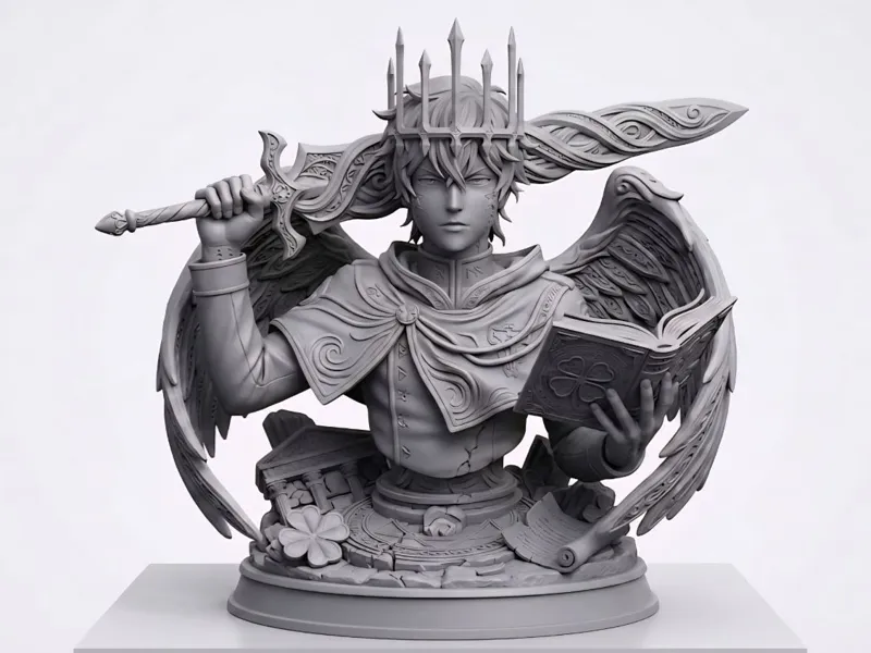 Yuno with Spirit of Zephyr Black Clover Anime Bust
