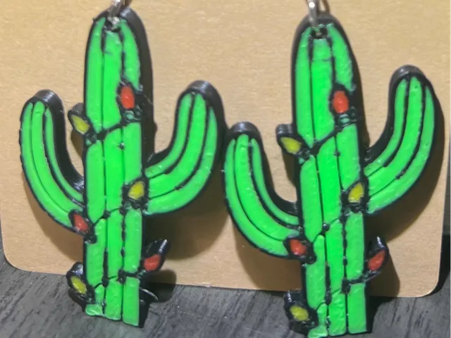 Christmas Cactus earrings