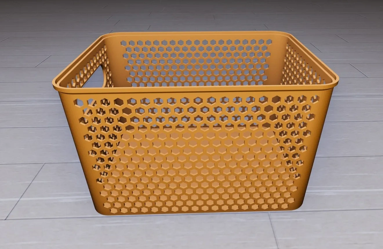 Miniatura 2 do modelo 3D 可堆叠 收纳盒 储物篮 带盖