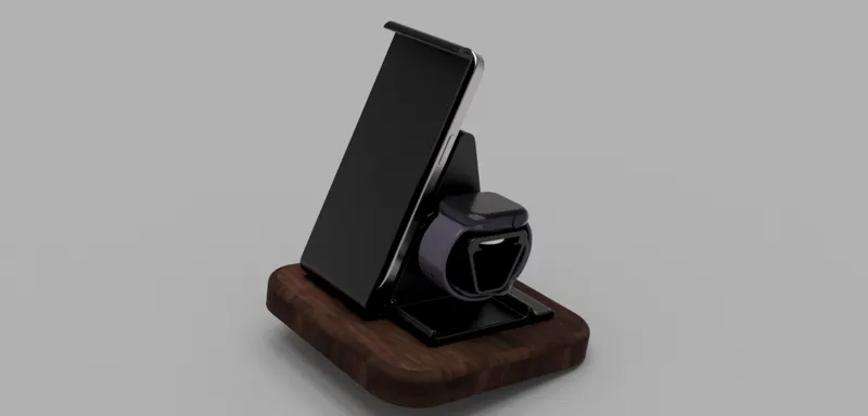 Darked out iPhone 15 charging stand