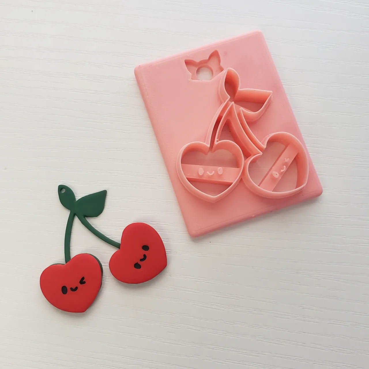 Valentine Cherries Polymer Clay Earring Cutter view 4