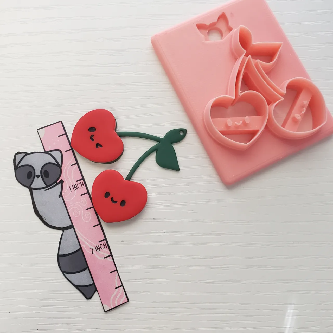 Valentine Cherries Polymer Clay Earring Cutter view 3
