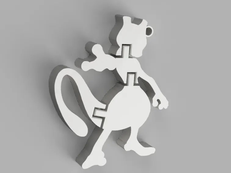 Mewtwo Articulated Keychain Pokemon Mew Flexi