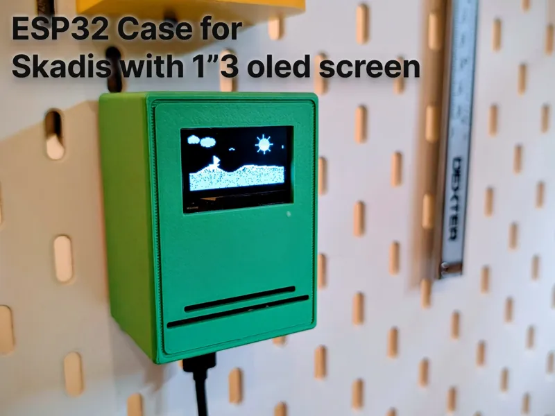 ESP32 Vroom case with OLED 1"3 for Ikea Skadis