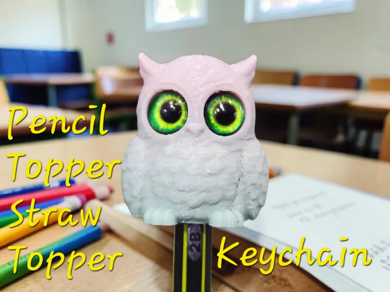 SC Detailed Tiny Owl Topper - glass eye compatible