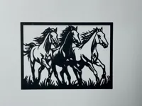 Décoration murale - Silhouette de chevaux sauvages en liberté — photo 3