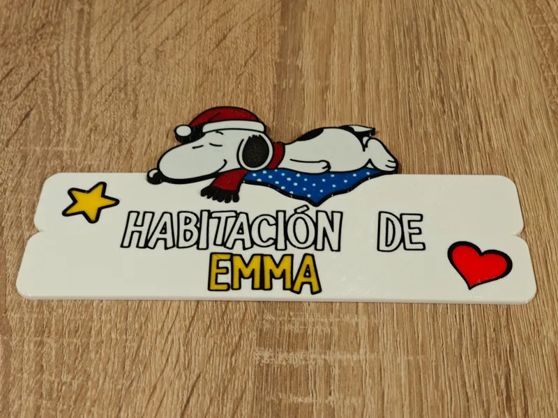 Letrero de Puerta Snoopy